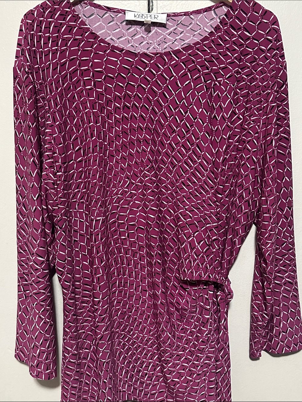 Kasper Patterned Long-Sleeve Women’s Top